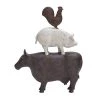 Grayson Lane Farmhouse Animals Sculpture - Brown Poly Stone - 14-in X 11-in