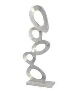Grayson Lane Modern Sculpture - Silver Aluminum Nature - 30-in X 13-in