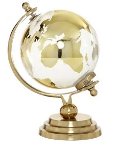 Grayson Lane Traditional Globe - Gold Glass -13-in x 9-in