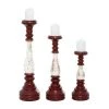 Grayson Lane 3-Candle Wood Pillar Holder - 20-in, 16-in, 12-in