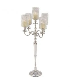 Grayson Lane 5-Candle Metal Hurricane Holder - 44-in x 20-in