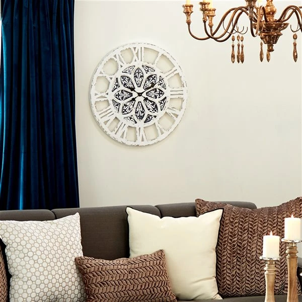 Grayson Lane Analog 28-in x 28-in White Round Wall Standard Clock 2 Grayson Lane Analog 28-in x 28-in White Round Wall Standard Clock - Image 2