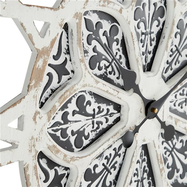 Grayson Lane Analog 28-in x 28-in White Round Wall Standard Clock 4 Grayson Lane Analog 28-in x 28-in White Round Wall Standard Clock - Image 4