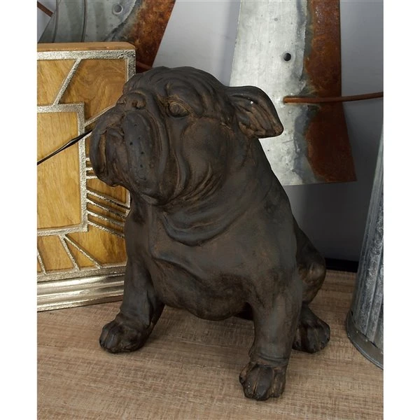 Grayson Lane Traditional Dog Sculpture - Brown Poly Stone - 11-in X 10-in 2 Grayson Lane Traditional Dog Sculpture - Brown Poly Stone - 11-in X 10-in - Image 2