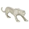 Grayson Lane Leopard Contemporary Sculpture - Silver Aluminum - 5-in X 21-in