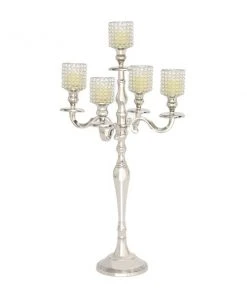 Grayson Lane 5-Candle Metal Hurricane Holder - 29-in x 15-in