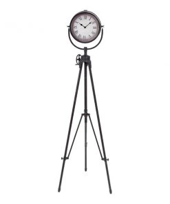 Grayson Lane Analog 57-in x 17-in Black Round Tabletop Standard Clock