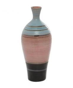Grayson Lane Contemporary Vase - Pink Ceramic - 15-in X 6-in x 6-in