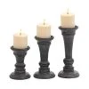 Grayson Lane 3-Candle Wood Pillar Holder - 10-in, 8-in, 6-in