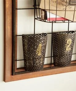 Grayson Lane Farmhouse Magazine Rack Holder - Brown Metal - 32-in X 20-in X 4-in -GRAYSON LANE shop 330858540 AlternateImage2 l