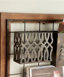 Grayson Lane Farmhouse Magazine Rack Holder - Brown Metal - 32-in X 20-in X 4-in -GRAYSON LANE shop 330858540 AlternateImage3 l