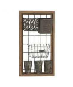 Grayson Lane Farmhouse Magazine Rack Holder - Brown Metal - 32-in X 20-in X 4-in