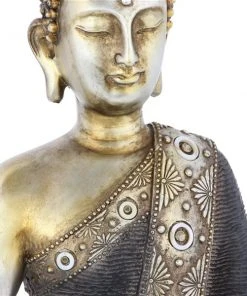 Grayson Lane Buddha Bohemian Sculpture -Brass Poly Stone - 16-in X 12-in -GRAYSON LANE shop 330858544 AlternateImage2 l