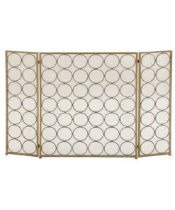 Grayson Lane Modern Fireplace Screen Brass Metal - 32-in X 47-in