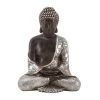 Grayson Lane Bohemian - Silver Poly Stone Buddha Sculpture - 11-in X 9-in