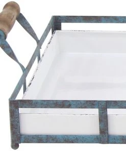 Grayson Lane Set of 2 22-in , 19-in Farmhouse Tray- Blue - Metal -GRAYSON LANE shop 330858561 AlternateImage2 l