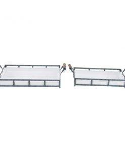 Grayson Lane Set of 2 22-in , 19-in Farmhouse Tray- Blue - Metal