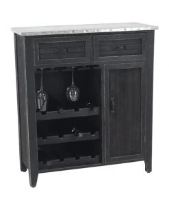 Grayson Lane 12-Bottle Black Wood Farmhouse Wine Storage