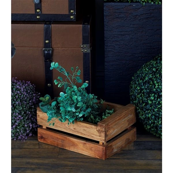 Grayson Lane Set of 4 13-in , 16-in , 19-in , 22-in Farmhouse Storage Basket - Brown Mahogany 2 Grayson Lane Set of 4 13-in , 16-in , 19-in , 22-in Farmhouse Storage Basket - Brown Mahogany - Image 2