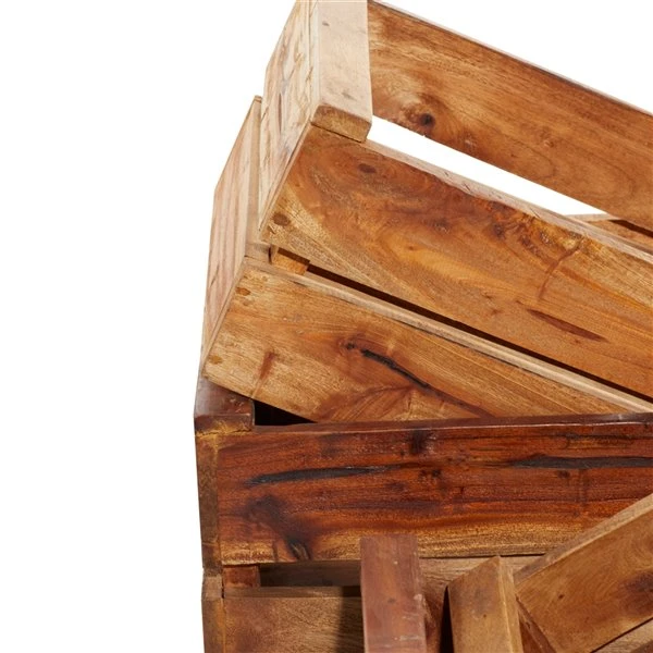 Grayson Lane Set of 4 13-in , 16-in , 19-in , 22-in Farmhouse Storage Basket - Brown Mahogany 4 Grayson Lane Set of 4 13-in , 16-in , 19-in , 22-in Farmhouse Storage Basket - Brown Mahogany - Image 4