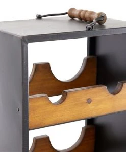 Grayson Lane 8-Bottle Black Wood Industrial Wine Holder Rack -GRAYSON LANE shop 330858579 AlternateImage2 l