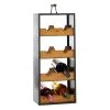 Grayson Lane 8-Bottle Black Wood Industrial Wine Holder Rack