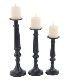 Grayson Lane 3-Candle Metal Pillar Holder - 12-in, 15-in, 18-in