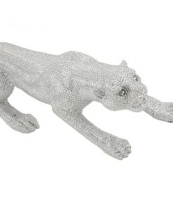 Grayson Lane Glam - Silver Poly Stone Leopard Sculpture - 11-in X 42-in -GRAYSON LANE shop 330858618 AlternateImage2 l