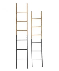 Grayson Lane Set of 2 71-in , 62-in Industrial Ladder - Brown - Metal