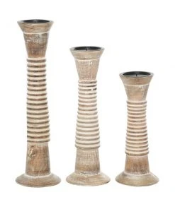 Grayson Lane 3-Candle Wood Pillar Holder - 12-in 15-in, 18-in -GRAYSON LANE shop 330858627 AlternateImage5 l
