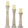 Grayson Lane 3-Candle Wood Pillar Holder - 12-in 15-in, 18-in
