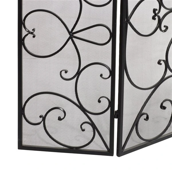 Grayson Lane Traditional Fireplace Screen - Black Metal - 36-in x 49-in 4 Grayson Lane Traditional Fireplace Screen - Black Metal - 36-in x 49-in - Image 4