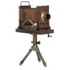 Grayson Lane Vintage Camera Sculpture - Brown Wood - 17-in X 11-in