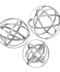 Grayson Lane Set of 3 6-in , 8-in , 10-in Silver Modern Orbs Balls Sculpture - Metal -GRAYSON LANE shop 330858636 AlternateImage3 l