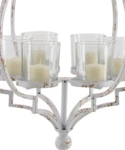 Grayson Lane Metal Candlestick - 19-in x 17-in - White Iron - 6-Candle -GRAYSON LANE shop 330858637 AlternateImage3 l