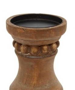 Grayson Lane 1 Candle Brown Wood Pillar Candle Holder - Set of 3 8 Grayson Lane 1 Candle Brown Wood Pillar Candle Holder - Set of 3 -GRAYSON LANE shop 330858639 AlternateImage4 l
