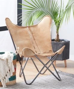 Grayson Lane Rustic Brown and Cream Butterfly Chair -GRAYSON LANE shop 330858647 AlternateImage2 l