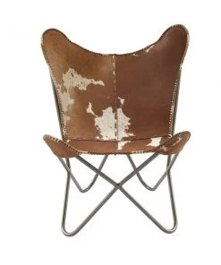 Grayson Lane Rustic Brown and Cream Butterfly Chair