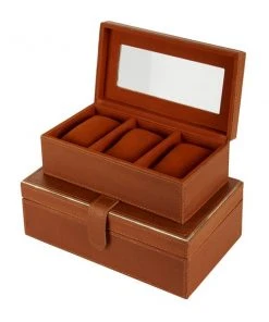 Grayson Lane Box Brown Leather - Set of 2 -GRAYSON LANE shop 330858655 AlternateImage4 l