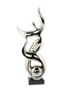 Grayson Lane 25-in x 10-in Modern Sculpture Silver Ceramic Abstract 3 Grayson Lane 25-in x 10-in Modern Sculpture Silver Ceramic Abstract -GRAYSON LANE shop 330858656 AlternateImage3 l