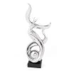 Grayson Lane 25-in x 10-in Modern Sculpture Silver Ceramic Abstract