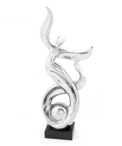 Grayson Lane 25-in x 10-in Modern Sculpture Silver Ceramic Abstract