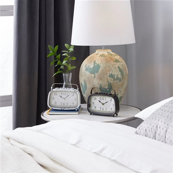 Grayson Lane Brown Analogue Rectangle Tabletop Standard Clock - Set of 2 2 Grayson Lane Brown Analogue Rectangle Tabletop Standard Clock - Set of 2 - Image 2