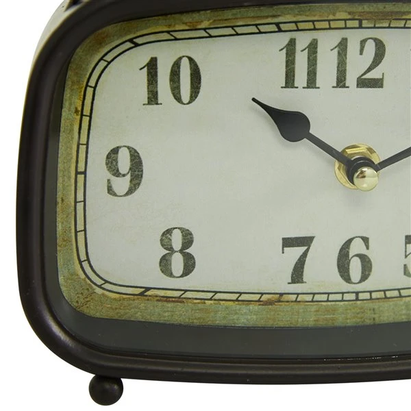Grayson Lane Brown Analogue Rectangle Tabletop Standard Clock - Set of 2 4 Grayson Lane Brown Analogue Rectangle Tabletop Standard Clock - Set of 2 - Image 4