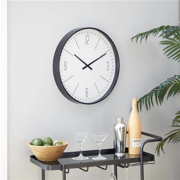 330858669_AlternateImage1_l.jpg Grayson Lane Black/White Analogue Round Wall Standard Clock -GRAYSON LANE shop 330858669 AlternateImage1 l