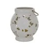 Grayson Lane 1 Candle White Ceramic Lantern Candle Holder