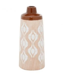 Grayson Lane 12-in x 5-in x 5In. Traditional Vase Tan Porcelain