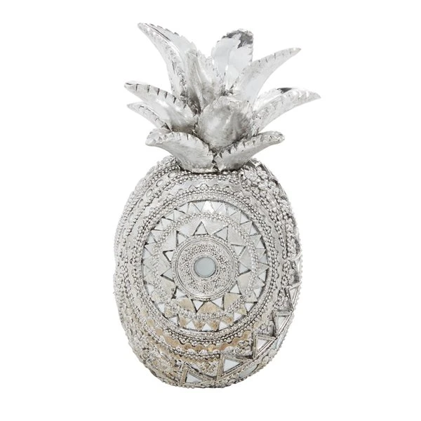 330858686_AlternateImage5_l.jpg Grayson Lane 12-in x 6-in Glam Silver Polystone Pineapple Sculpture -GRAYSON LANE shop 330858686 AlternateImage5 l