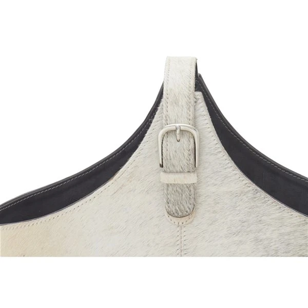 Grayson Lane 15-in x 17-in x 5-in Modern Magazine Rack Holder White Leather 3 Grayson Lane 15-in x 17-in x 5-in Modern Magazine Rack Holder White Leather - Image 3