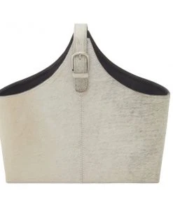 Grayson Lane 15-in x 17-in x 5-in Modern Magazine Rack Holder White Leather